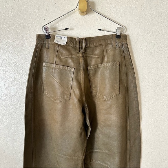 New Free people x new moon Good Luck Coated High Waist Barrel Jeans size 28 - Picture 13 of 14